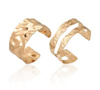 CVFRTT 2 Pieces of Hollow C-Shaped Bracelets, Minimal C-Chain Cuff Bracelets, Women's Jewellery