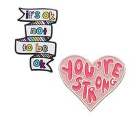 CVFRTT 2 Pieces of Inspirational Brooches, English Letter Badges, Classic Metal Pins