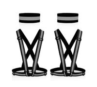 CVFRTT 2 Pieces Of Reflective Straps And 2 Pieces Of Wrist Straps, Adjustable Straps, Elastic Straps, Night Travel Supplies, Reflective Safety Straps