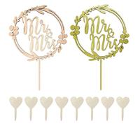 CVFRTT 2 Pieces Of Wedding Cake Inserts And 8 Pieces Of Love Inserts, Wooden Cake Inserts, Cake Decorations, Wedding Supplies, Diy Cake Inserts