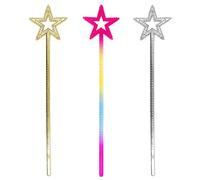 CVFRTT 3 Pieces Magic Fairy Wand, Princess Fairy Wand For Girls, Magic Wand For Kids, Star Cane, Holiday Party Performance Props