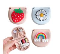 CVFRTT 3 Pieces Mini Sewing Box, Portable Sewing Box, Cute Cartoon Sewing Box, Household Sewing Tools