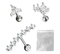 CVFRTT 3 Pieces of Ear Studs, 1 Piece of Jewelry Bag, Piercing Earrings, Women's Piercing Jewelry, Zircon Jewelry, Clothing Accessories Earrings