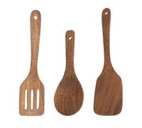 CVFRTT 3 Pieces Wooden Spatulas, 12 Inch, Heat Resistant, Dishwasher Safe
