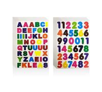 CVFRTT 60 Multicolor Number & Letter Stickers, 8.5 x 8.5 Inches, 297mm, 60 Labels, DIY Craft Materials