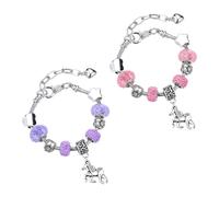 CVFRTT Crystal Bracelets, Sparkling, Adjustable, Gift, Girls, Cute Pendant, Unicorn, Bohemian, Toggle Clasp, Bead Chain, Wristband, Crystal Color