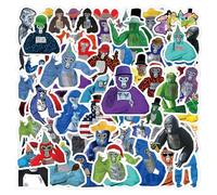 CVFRTT Gorilla Stickers, 120 Multicolor Cartoon Animal & Graffiti Stickers, Irregular Shapes, Durable Vinyl, Indoor Use, Decorate Notebooks, Water Bottles & More