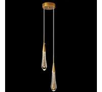 CVGBFDGYJN Modern Pendant Light 2-Light Kitchen Island Pendant Lighting Dimmable LED Gold Mini Teardrop Crystal Pendant Lighting for Hallway Entryway Bedroom