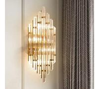 CVGBFDGYJN PostCrystal Glass Wall Light Gold Finish Wall Sconce K9 Crystal Shade Wall Lamp Lighting Fixture for Bedroom Living Room Interesting