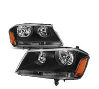 Cvgffs Headlight Assembly Car Headlamp For Dodge For Avenger 2008-2014 Black/White Housing Amber Corner Driver And Passenger Side Pair Headlights Assembly