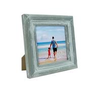 CVHOMEDECO. 4x4 Picture Frame Made of Solid Wood High Definition Glass Rustic Antique Designs Small Photo Frame for Tabletop Display and Wall Mounting, Distress Grey