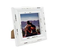 CVHOMEDECO. 4x4 Picture Frame Made of Solid Wood High Definition Glass Rustic Antique Designs Small Photo Frame for Tabletop Display and Wall Mounting, Distress White