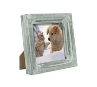 CVHOMEDECO. 4x4 Picture Frame Made of Solid Wood High Definition Glass Rustic Vintage Designs Small Photo Frame for Tabletop Display and Wall Mounting, Distress Grey