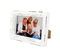 CVHOMEDECO. 6x4 Picture Frame Made of Solid Wood High Definition Glass Rustic Vintage Designs Small Photo Frame for Tabletop Display and Wall Mounting, Distress White
