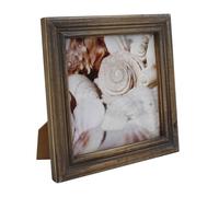 CVHOMEDECO. 6x6 inch Picture Frame Made of Solid Wood High Definition - Antique Rustic Design - Small Picture Frame for Table Top Display and Wall Mounting, Antique Brown