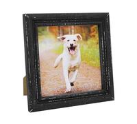 CVHOMEDECO. 6x6 Picture Frame Made of Solid Wood High Definition Glass Rustic Antique Designs Small Photo Frame for Tabletop Display and Wall Mounting, Distress Black