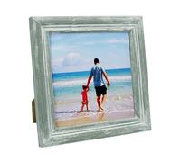 CVHOMEDECO. 6x6 Picture Frame Made of Solid Wood High Definition Glass Rustic Antique Designs Small Photo Frame for Tabletop Display and Wall Mounting, Distress Grey