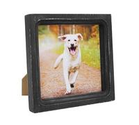 CVHOMEDECO. 6x6 Picture Frame Made of Solid Wood High Definition Glass Rustic Vintage Designs Small Photo Frame for Tabletop Display and Wall Mounting, Distress Black