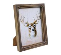 CVHOMEDECO. 6x8 Picture Frame Made of Solid Wood High Definition Glass Rustic Vintage Designs Small Photo Frame for Tabletop Display and Wall Mounting, Distress Brown