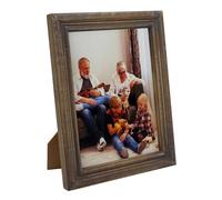 CVHOMEDECO. 8x6 Picture Frame Made of Solid Wood High Definition Glass Rustic Antique Designs Small Photo Frame for Tabletop Display and Wall Mounting, Distress Brown