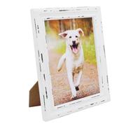 CVHOMEDECO. 8x6 Picture Frame Made of Solid Wood High Definition Glass Rustic Antique Designs Small Photo Frame for Tabletop Display and Wall Mounting, Distress White