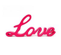 CVHOMEDECO. Classic Stylish Cute Pink Wooden Words Sign Free Standing Love Tabletop/Shelf/Home Wall/Office Decoration Art, 10-1/4 x 4-1/2 x 1 Inch