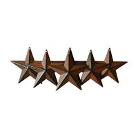 CVHOMEDECO. Country Rustic Antique Vintage Gifts Metal Barn Star Wall/Door Decor, 4 Inch, Set of 6. (Rusty)
