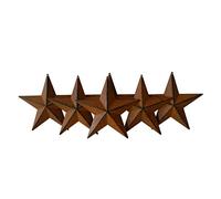 CVHOMEDECO. Country Rustic Antique Vintage Gifts Metal Barn Star Wall/Door Decor, 5.5 Inch, Set of 6. (Rusty)