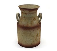 CVHOMEDECO. Galvanized Metal Milk Can, Old Rustic Primitives Jug Vase for Home and Garden Décor. Dia. 6.13 x 10 Inch