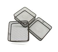 CVHOMEDECO. Mini Metal Wire Storage Baskets Desks & shelves Organizer Trinkets Container, Great for Store Spices, Gifts or Giving. Set of 3. (Square Rusty)