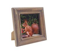 CVHOMEDECO. Picture Frame Made of Solid Wood High Definition Glass Rustic Antique Designs Small Photo Frame for Tabletop Display and Wall Mounting (4" X 4", Distress Brown)