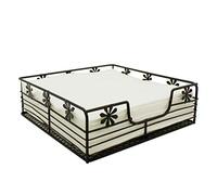 CVHOMEDECO. Primitives Flat Napkin Holder Decorative Cocktail Paper Napkin Holder Caddy, Rusty, 8.25 x 8.25 x 2.5 Inch