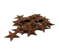 CVHOMEDECO. Primitives Rustic Country Décor. Rusty Mini Metal Barn Star Home Decorative Accents, 1-1/2 Inch, Set of 24