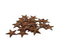 CVHOMEDECO. Primitives Rustic Country Décor. Rusty Mini Metal Barn Star Home Decorative Accents, 1-Inch, Set of 24 (Rusty-52 Pieces)