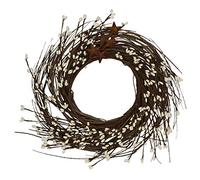 CVHOMEDECO. Primitives Rustic Pip Berries and Twig with Rusty Barn Stars Wreath, 12 Inch, Ivory