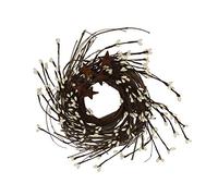 CVHOMEDECO. Primitives Rustic Pip Berries and Twig with Rusty Barn Stars Wreath, 7 Inch, Ivory
