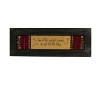 CVHOMEDECO. Primitives Vintage Some of Life’s Greatest Treasures Are Just the Little Things Stitchery Frame Wall Mounted Hanging Decor Art, 21.75 x 7.5 Inch