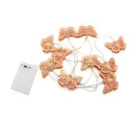 CVHOMEDECO. Rose Gold Metal Butterfly LED String Lights Battery Operated with Timer for Home Wedding Party Birthday Valentine's Day and Seasonal Décor, 5 ft/10 LEDs
