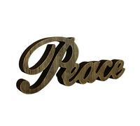 CVHOMEDECO. Rustic Vintage Distressed Wooden Words Sign Free Standing "Peace" Tabletop/Shelf/Home Wall/Office Decoration Art, 11 x 4.25 x 1 Inch