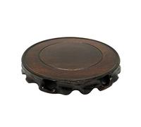CVHOMEDECO. Rustic Vintage Rosewood Circular Display Stand Vase Pot Base Fishbowl Pedestal Stand.