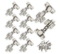 CVIUYO 10 Pcs 35mm Soft Close Concealed Kitchen Cabinet and Wardrobe Door Hinges, 90 Degree Full Overlay with Screws