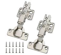 CVIUYO 2 Pack 35mm Soft Close Concealed Kitchen Cabinet Hinges, Frameless Wardrobe Door Hinges, 90 Degree Full Overlay Hinges with Screws