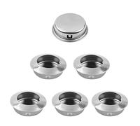 CVIUYO 6Pack Concealed Cabinet Handles, 35mm Stainless Steel Recessed Sliding Door Handles, Without Screw Installation for Cabinets, Wardrobes, Finger Pull