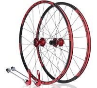 CVJdfhRE 26'' 27.5'' Bike Wheels MTB Wheelset Disc Brake Quick Release Mountain Bikes Front Rear Rims Bearing Hubs 8-11Speed(Red,26in)