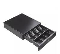 CVJdfhRE cash box， Light-Duty Cash Drawer Compact Register That Safely Stores Your with 4 Note and Coin Slots(Noir)