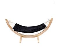 CVJdfhRE cat hammock, 2-in-1 pet swing chair hammock，Holds Small-Medium Size Cat or Small Dog | Easy to Assemble | Wood Construction | Toy(Beige)