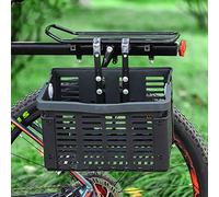 CVJdfhRE Foldable Bicycle Basket with Detachable Handlebars, Front Wheel Luggage Rack, Box, Unisex, Adult, Black, 31.5X22.5X20.5Cm