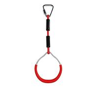 CVJdfhRE gymnastics rings， Heavy Duty Trapeze Bar Pull Up Gym Rings For Child Colorful Backyard Outdoor Gymnastic Ring Ninja Obstacle Course Kit(Red)