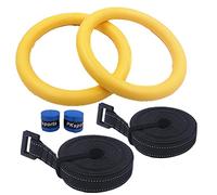 CVJdfhRE gymnastics rings， Professional Gymnastic Ring Pull up Gym With Adjustable Strap Workout For Home Body Strength Muscle Training(Yellow with strap)
