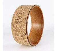 CVJdfhRE Mandala Pattern Natural Cork Yoga Auxiliary Wheel Massage Back Bend Artifact Pilates Circle(Wood flower)